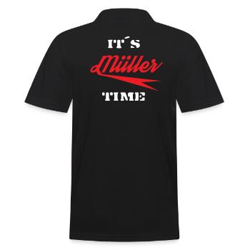 It's Müller time, name cash on delivery - Men's Polo Shirt - black - Back - Kai (181cm)