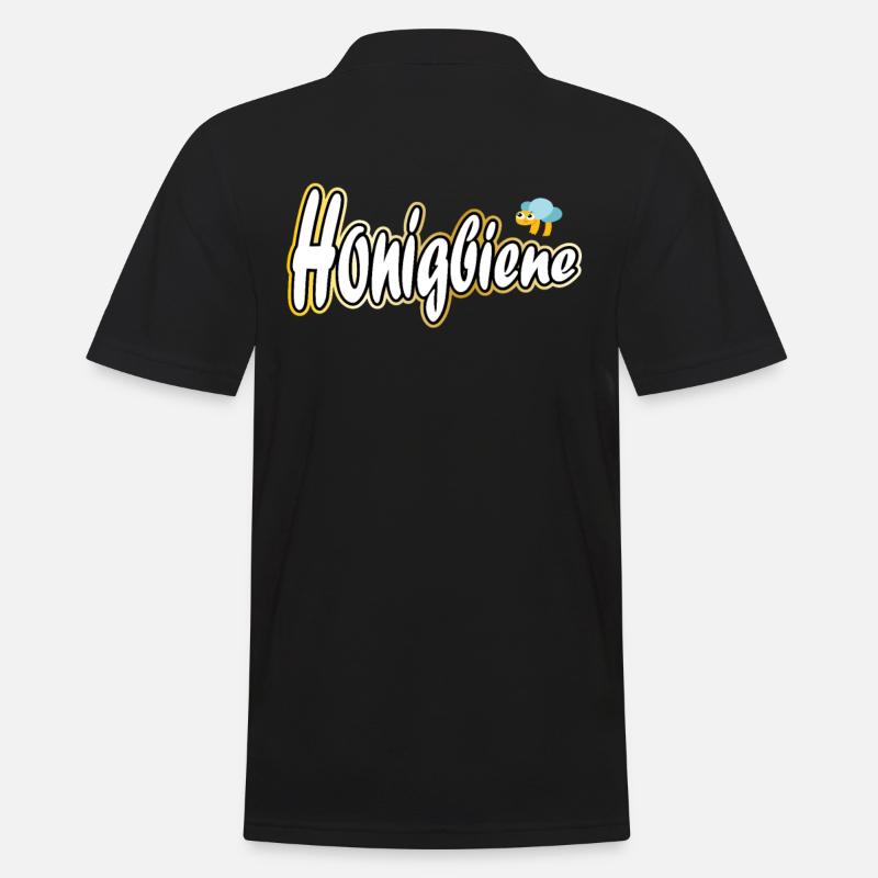 Honigbiene mit Biene - Männer Poloshirt - Schwarz