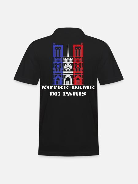 Notre-Dame de Paris, Frankrig shirt, frankrig banner - Herre poloshirt - sort