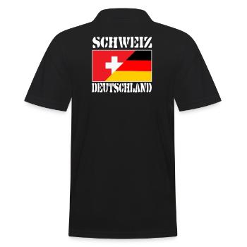 Deutschland,Schweiz,Freundschaft,friendship Shirt - Männer Poloshirt - Schwarz - Hinten - Kai (181cm)