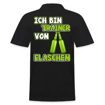 Ich bin Trainer von Flaschen | Lustig Spruch Coach - Männer Poloshirt - Schwarz - Hinten - Kai (181cm)