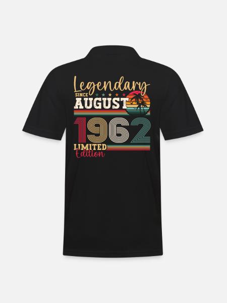 Legendary August 1962 60th Birthday Gift Fun - Men's Polo Shirt - black