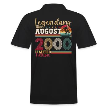 Legendary August 2000 22nd Birthday Gift Fun - Men's Polo Shirt - black - Back - Kai (181cm)