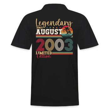 Legendary August 2003 19th Birthday Gift Fun - Men's Polo Shirt - black - Back - Kai (181cm)