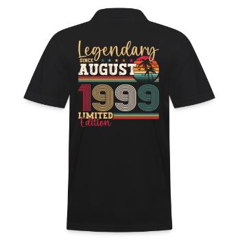 Legendär August 1999 24. Geburtstag Geschenk Fun - Männer Poloshirt - Schwarz - Hinten - Kai (181cm)