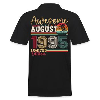 Awesome since August 1995 27th Birthday Gift - Men's Polo Shirt - black - Back - Kai (181cm)