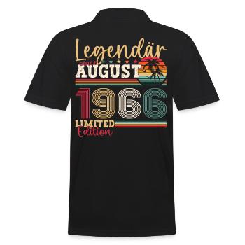 Legendär August 1966 56. Geburtstag Geschenk Fun - Männer Poloshirt - Schwarz - Hinten - Kai (181cm)