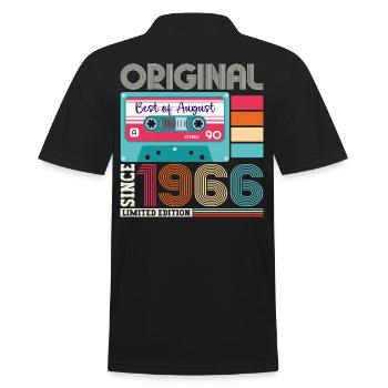 Original August 1966 56. Geburtstag Geschenk Retro - Männer Poloshirt - Schwarz - Hinten - Kai (181cm)