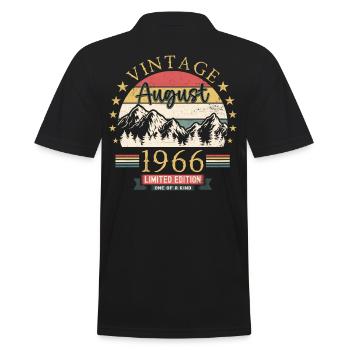 Original August Vintage 1966 Geburtstag Geschenk - Männer Poloshirt - Schwarz - Hinten - Kai (181cm)