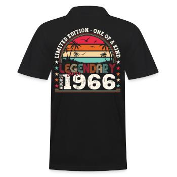 Legendär August 1966 56. Geburtstag Geschenk Fun - Männer Poloshirt - Schwarz - Hinten - Kai (181cm)