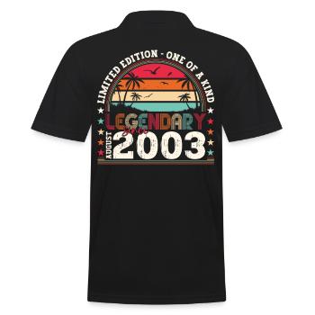 Legendary August 2003 19th Birthday Gift Fun - Men's Polo Shirt - black - Back - Kai (181cm)
