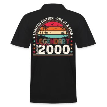 Legendary August 2000 22nd Birthday Gift Fun - Men's Polo Shirt - black - Back - Kai (181cm)