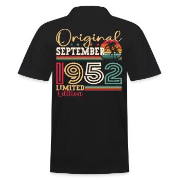 Original September Vintage 1952 Birthday Funny - Men's Polo Shirt - black - Back - Kai (181cm)