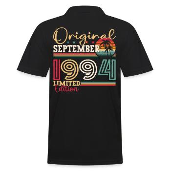 Original Septembre Vintage 1994 Anniversaire Drôle - Polo Homme - noir - Dos - Kai (181cm)