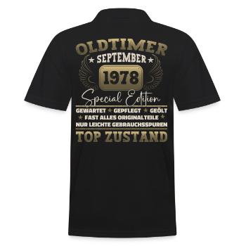 Oldtimer Septembre 1978 44ème anniversaire Geschen - Polo Homme - noir - Dos - Kai (181cm)