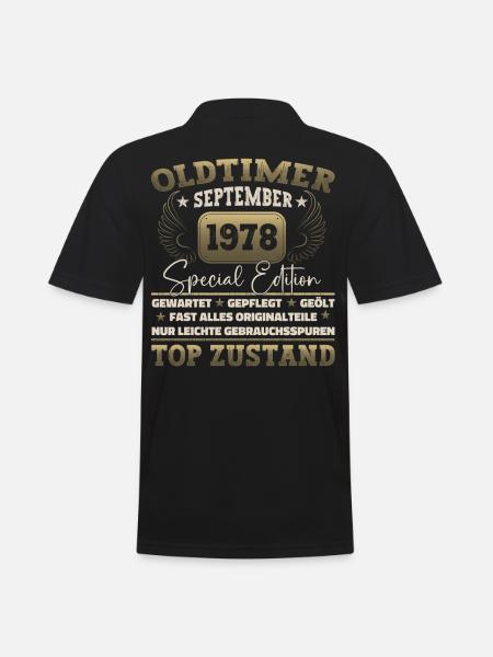 Oldtimer September 1978 44th birthday Geschen - Men's Polo Shirt - black
