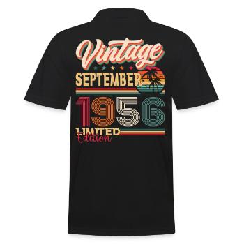 Septembre Né 1956 Cadeau du 66e anniversaire - Polo Homme - noir - Dos - Kai (181cm)