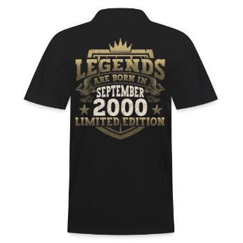 Legend September 2000 22nd Birthday Gift Fun - Men's Polo Shirt - black - Back - Kai (181cm)