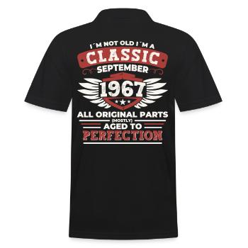 Né en 1967 Cadeau d’anniversaire Hommes Septembre - Polo Homme - noir - Dos - Kai (181cm)