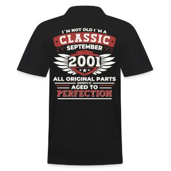 Né en 2001 Anniversaire Cadeau Hommes Septembre - Polo Homme - noir - Dos - Kai (181cm)