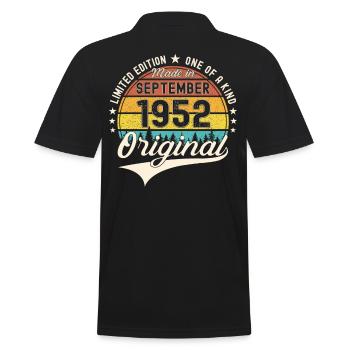 Original September Vintage 1952 Birthday Funny - Men's Polo Shirt - black - Back - Kai (181cm)