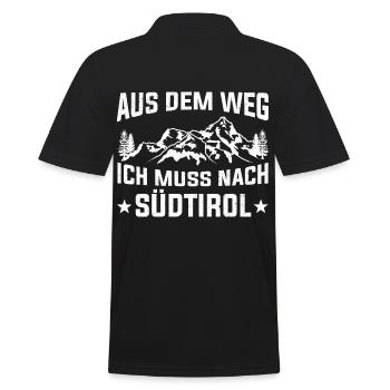 Aus dem Weg ich muss nach Südtirol - Männer Poloshirt - Schwarz - Hinten - Kai (181cm)