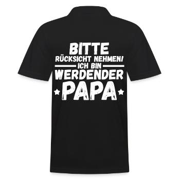 Werdender Papa - Männer Poloshirt - Schwarz - Hinten - Kai (181cm)