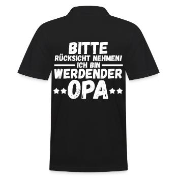Ich werde Opa - Männer Poloshirt - Schwarz - Hinten - Kai (181cm)
