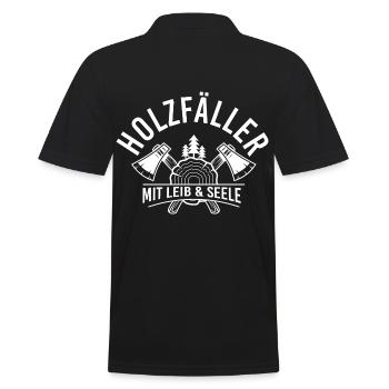 Waldarbeiter Förster Waldarbeit Holzfäller - Männer Poloshirt - Schwarz - Hinten - Kai (181cm)