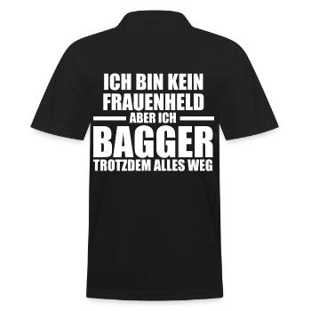 Baggerfahrer Maschinenführer Tiefbauer Bagger - Männer Poloshirt - Schwarz - Hinten - Kai (181cm)