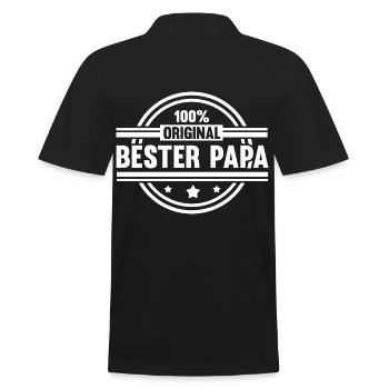 Vater Papi Papa - Männer Poloshirt - Schwarz - Hinten - Kai (181cm)