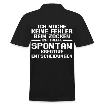 Gaming Zocken Zocker Gamer - Männer Poloshirt - Schwarz - Hinten - Kai (181cm)