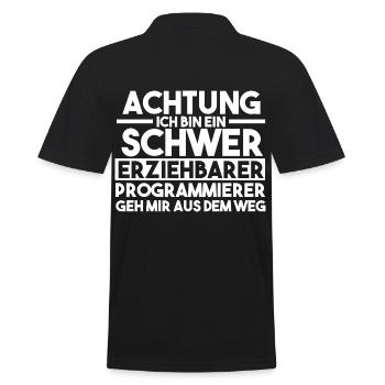 Programmieren Entwickler Coder Programmierer - Männer Poloshirt - Schwarz - Hinten - Kai (181cm)