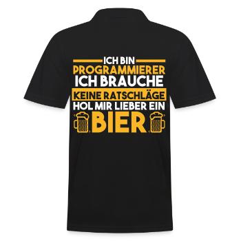 Programmieren Entwickler Coder Bier Programmierer - Männer Poloshirt - Schwarz - Hinten - Kai (181cm)