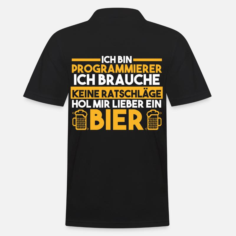 Programmieren Entwickler Coder Bier Programmierer - Männer Poloshirt - Schwarz