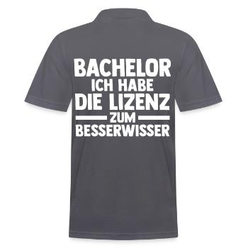 Student Akademiker Uni Abschlussfeier Bachelor - Männer Poloshirt - Anthrazit - Hinten - Nico (186cm)