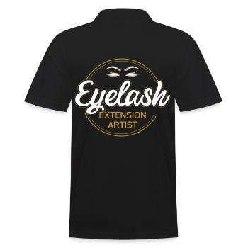 Eyelash Extension Artist - Men's Polo Shirt - black - Back - Kai (181cm)