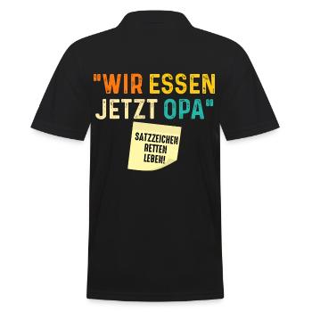 Wir essen jetzt Opa - Männer Poloshirt - Schwarz - Hinten - Kai (181cm)