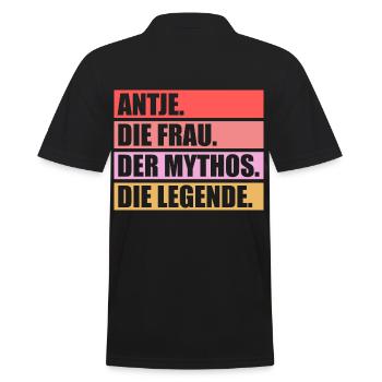 Antje - Männer Poloshirt - Schwarz - Hinten - Kai (181cm)