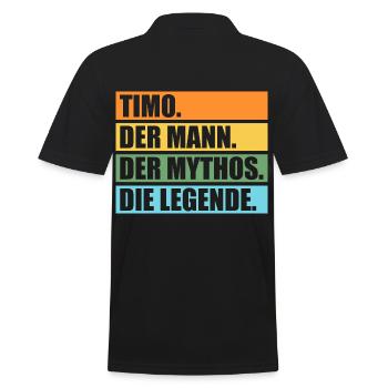 Timo - Männer Poloshirt - Schwarz - Hinten - Kai (181cm)