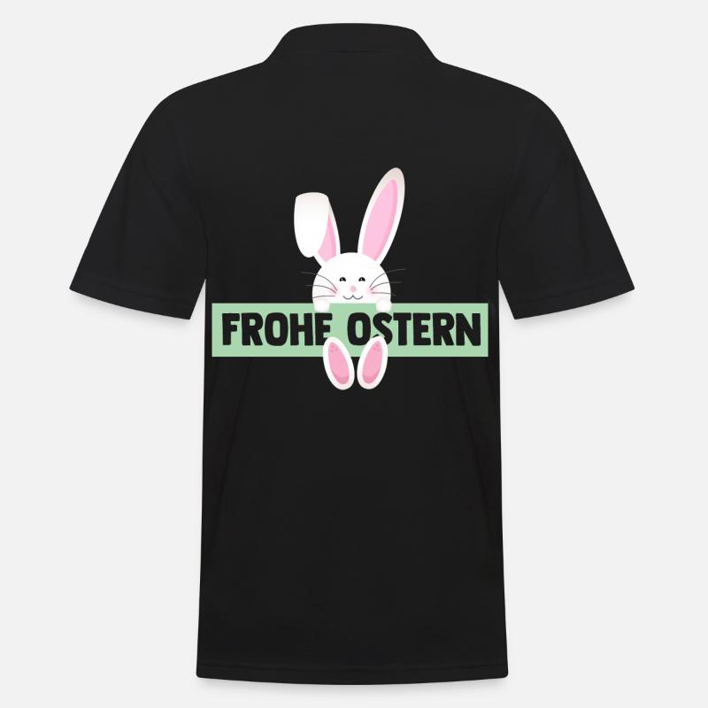 Osterhase Hase Ostern - Männer Poloshirt - Schwarz