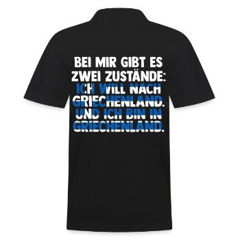 Griechen Grieche Griechenland - Männer Poloshirt - Schwarz - Hinten - Kai (181cm)
