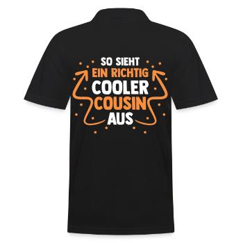Cousins Cousin - Männer Poloshirt - Schwarz - Hinten - Kai (181cm)