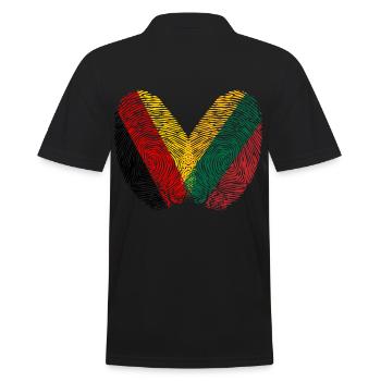 Fingerabdruck Litauer Litauen - Männer Poloshirt - Schwarz - Hinten - Kai (181cm)