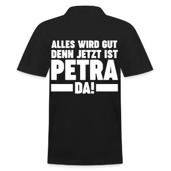 Name Petra - Männer Poloshirt - Schwarz - Hinten - Kai (181cm)