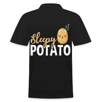 Sleepy Potato - Männer Poloshirt - Schwarz - Hinten - Kai (181cm)