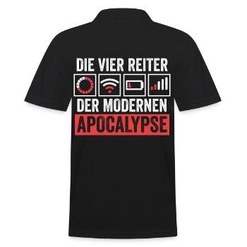 Die vier Reiter der modernen Apocalypse - Männer Poloshirt - Schwarz - Hinten - Kai (181cm)