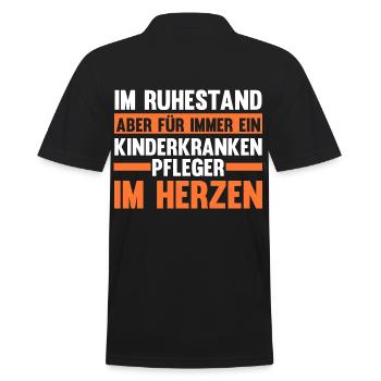Ruhestand Rente Pfleger Pflegekraft Kinderkrankenp - Männer Poloshirt - Schwarz - Hinten - Kai (181cm)