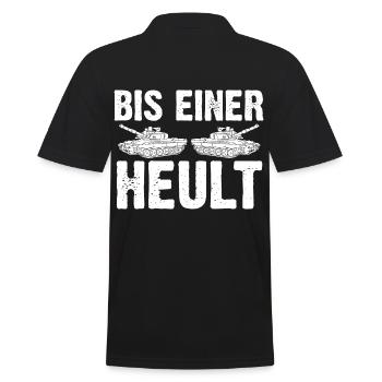 Panzerfahrer Militär Soldat Panzer - Männer Poloshirt - Schwarz - Hinten - Kai (181cm)