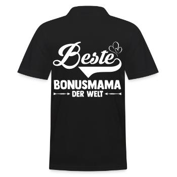 Stiefmutter Stiefmama Bonusmama - Männer Poloshirt - Schwarz - Hinten - Kai (181cm)